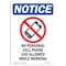 Signmission OSHA Notice, 7" Height, No Personal Cell Phone Sign With Symbol, 7" X 5", Portrait OS-NS-D-57-V-14731 - alternate 1